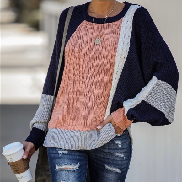 Sweaters - Accepting Offers🌷Colorblock Dolman Sleeve Sweater